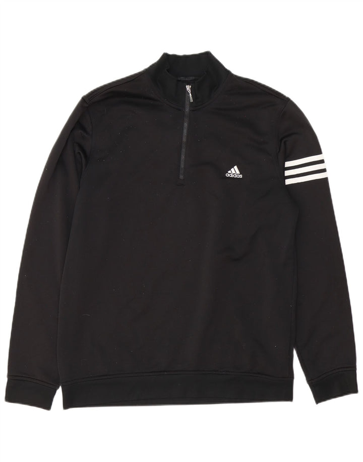 Felpa Adidas Uomo Climalite con zip e collo maglione medio poliestere nero