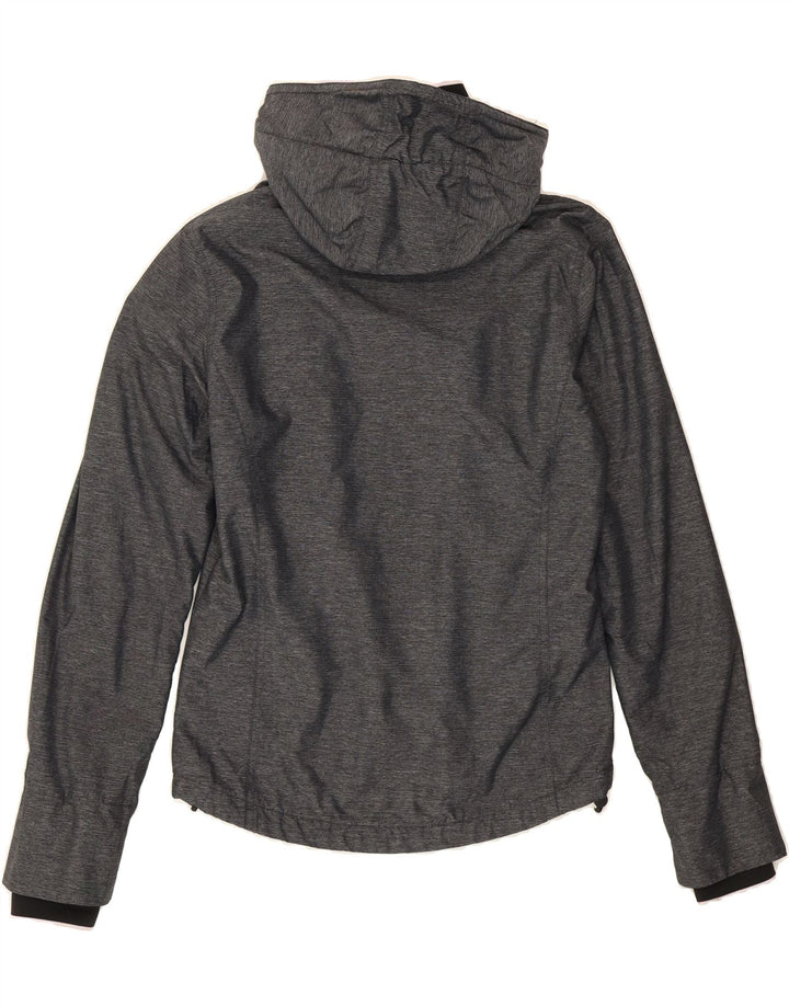 SUPERDRY Womens Windcheater Hooded Windbreaker Jacket UK 10 Small Grey Vintage Superdry and Second-Hand Superdry from Messina Hembry 