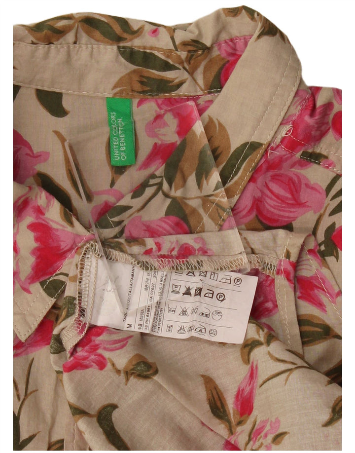 Camicia da donna Benetton UK 14 Cotone floreale beige medio