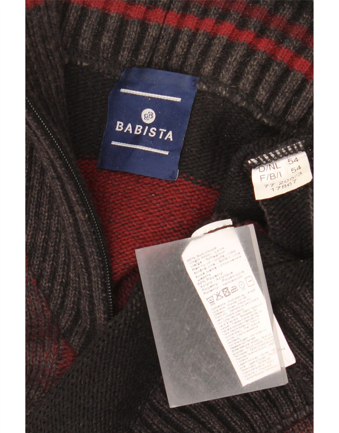 BABISTA Maglione da uomo con collo con zip IT 54 XL a righe multicolore