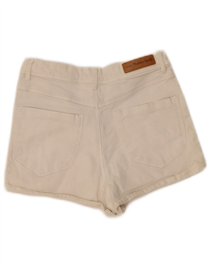 Pantaloncini di jeans da donna Zara EU 34 2XS W24 Bianco