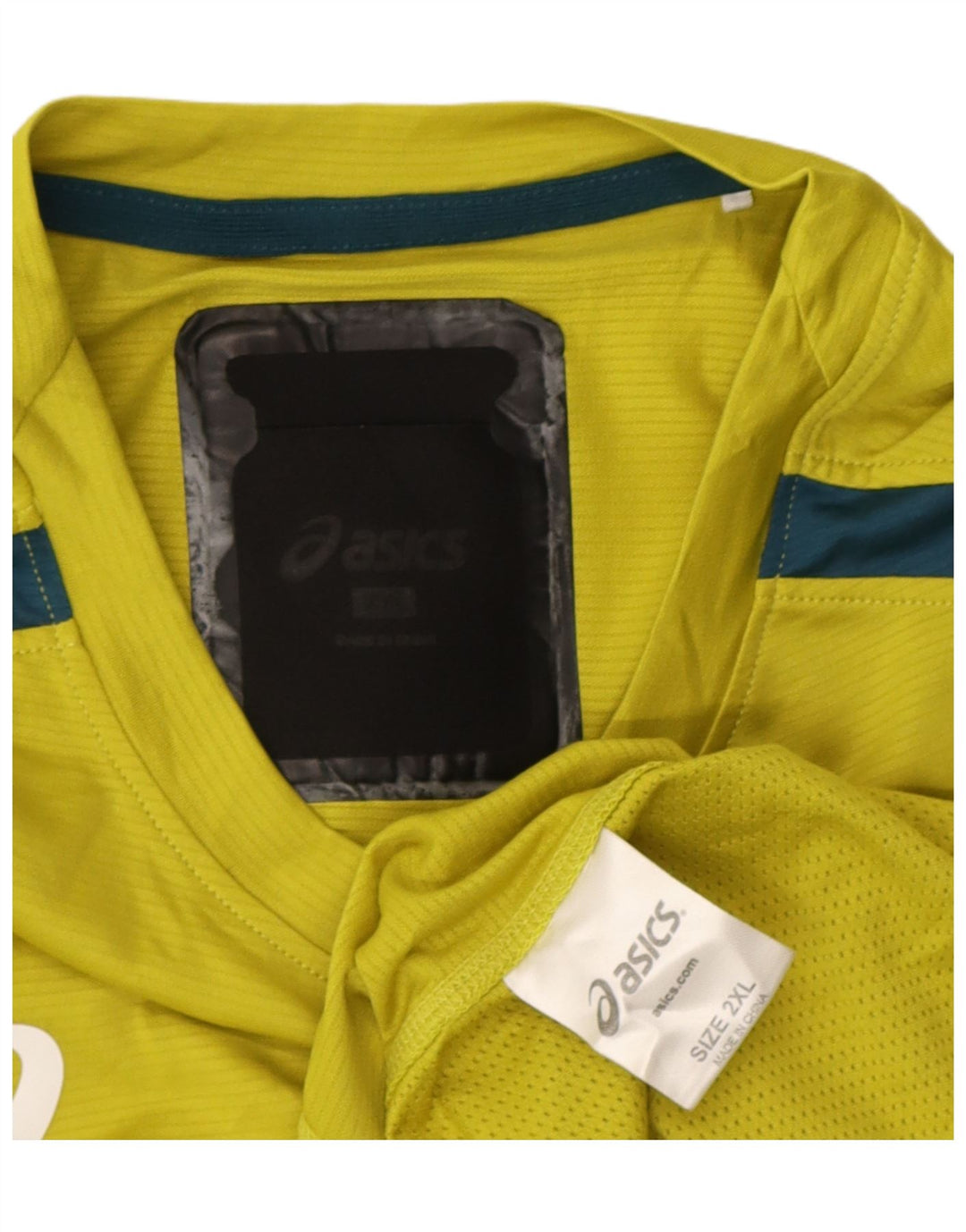 T-shirt grafica da uomo Asics Top 2XL Poliestere color block giallo