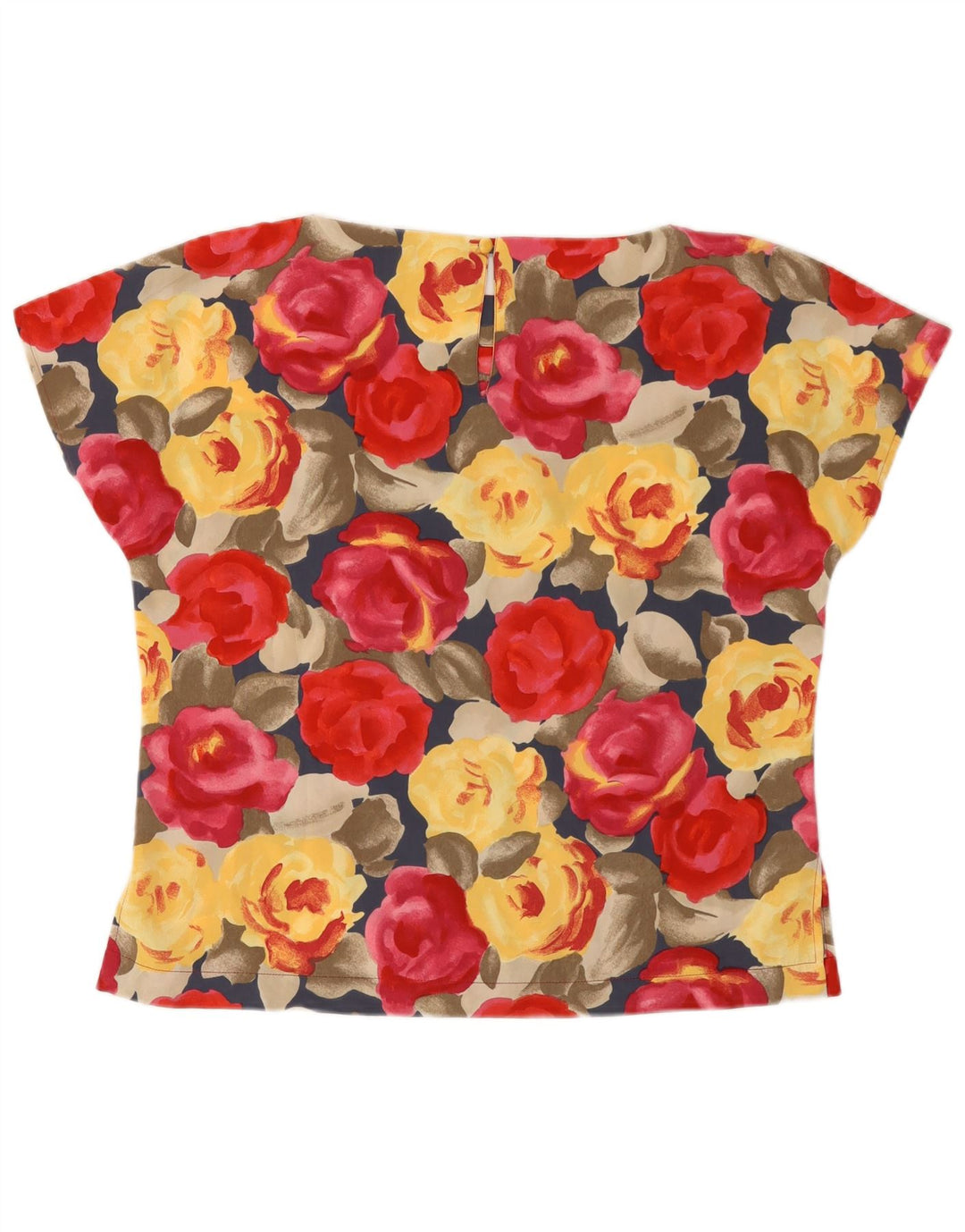Camicetta da donna vintage Top IT 46 Grande poliestere floreale multicolore