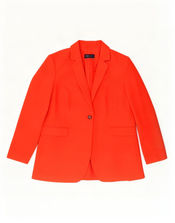 Giacca blazer a 1 bottone Marks & Spencer da donna UK 16 grande poliestere arancione