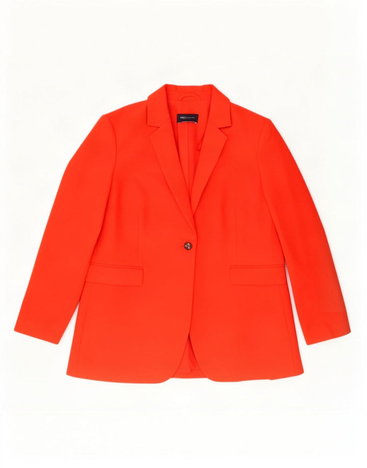Giacca blazer a 1 bottone Marks & Spencer da donna UK 16 grande poliestere arancione