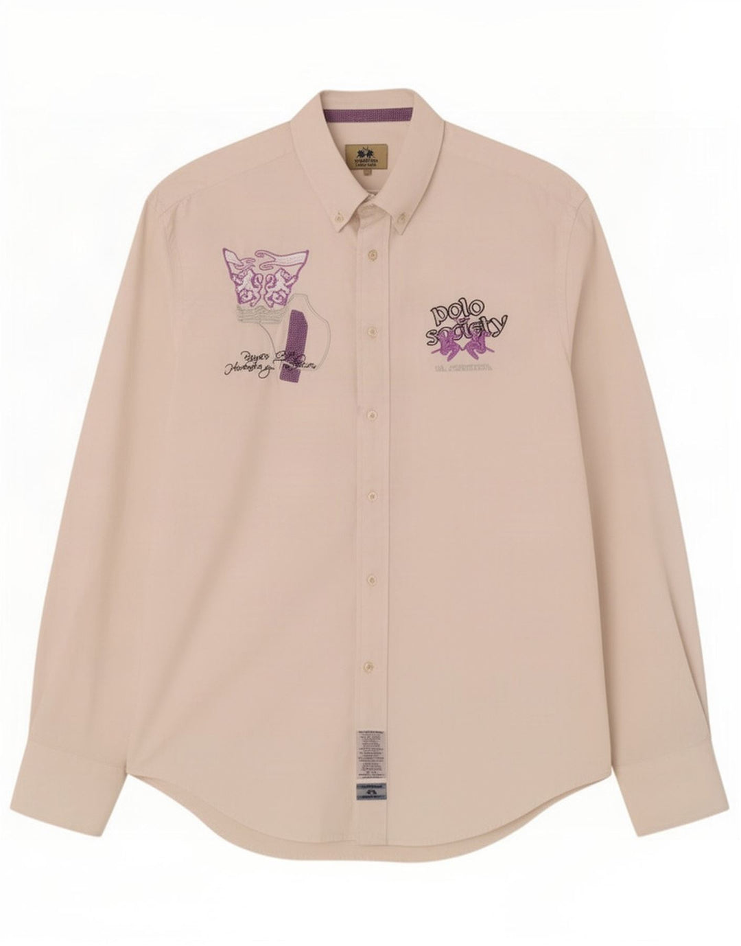 Camicia grafica da uomo La Martina grande cotone bianco