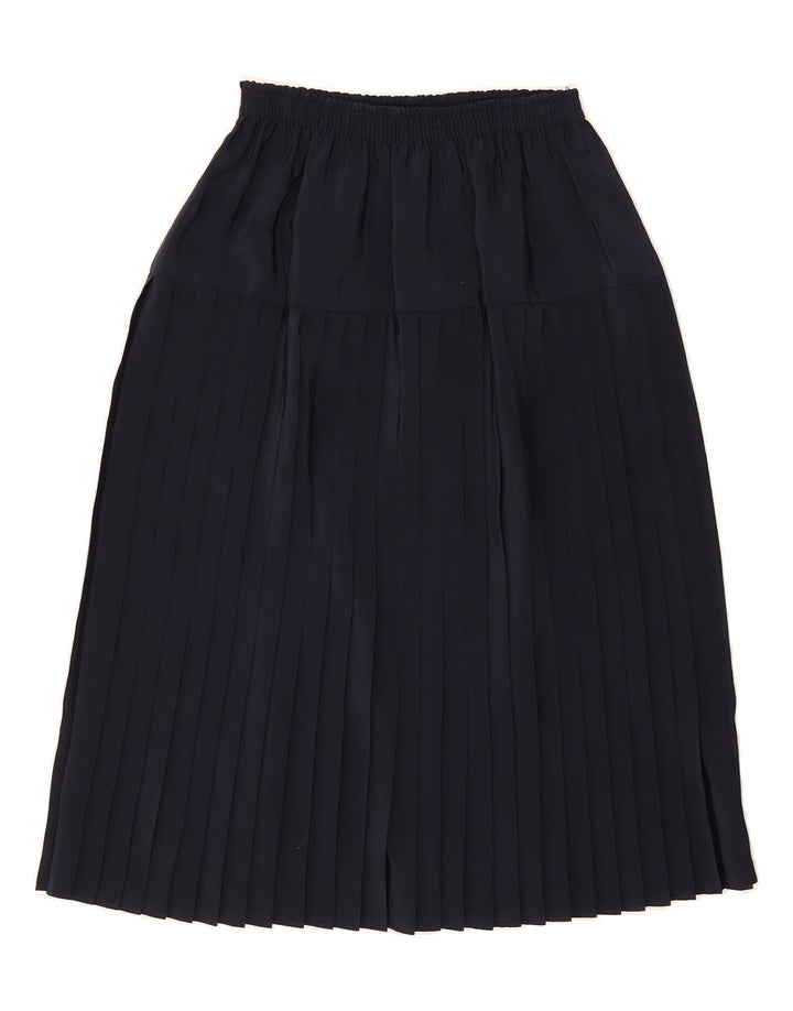 VINTAGE Womens Pleated A-Line Skirt Large W32  Navy Blue Vintage Vintage and Second-Hand Vintage from Messina Hembry 
