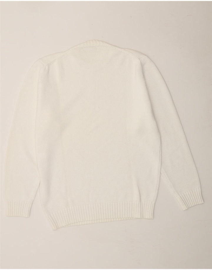 ZARA Mens Crew Neck Jumper Sweater XL White Vintage Zara and Second-Hand Zara from Messina Hembry 