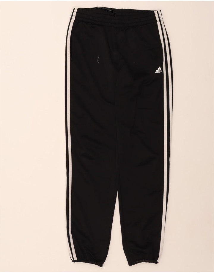 ADIDAS Boys Tracksuit Trousers Joggers 13-14 Years Black Polyester