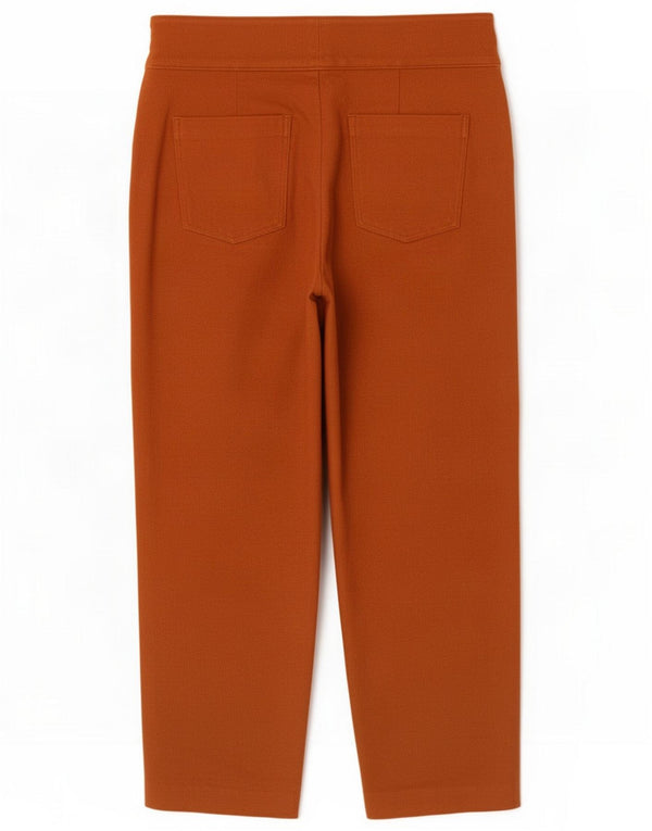 Boden Pantaloni da abito dritti corti da donna UK 12 Medio W30 L26 Marrone Cotone