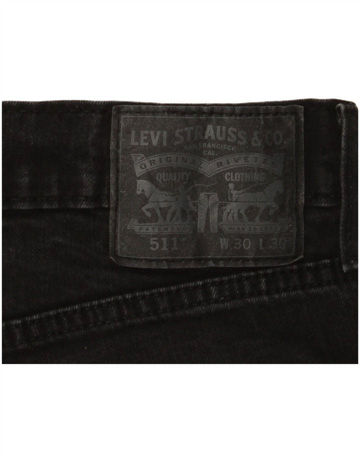 Levi's Uomo 511 Jeans affusolati W30 L30 Cotone Nero