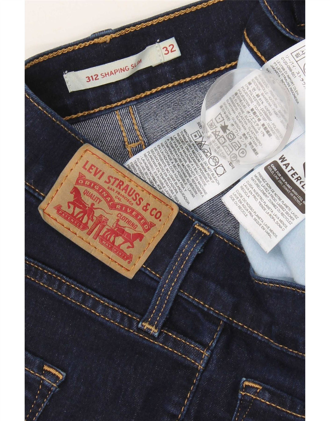 Levi's Donna 312 Shaping Slim Jeans W32 L32 Cotone Blu Navy