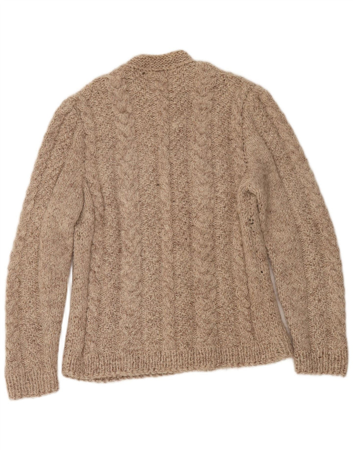 Maglione cardigan da uomo vintage beige medio