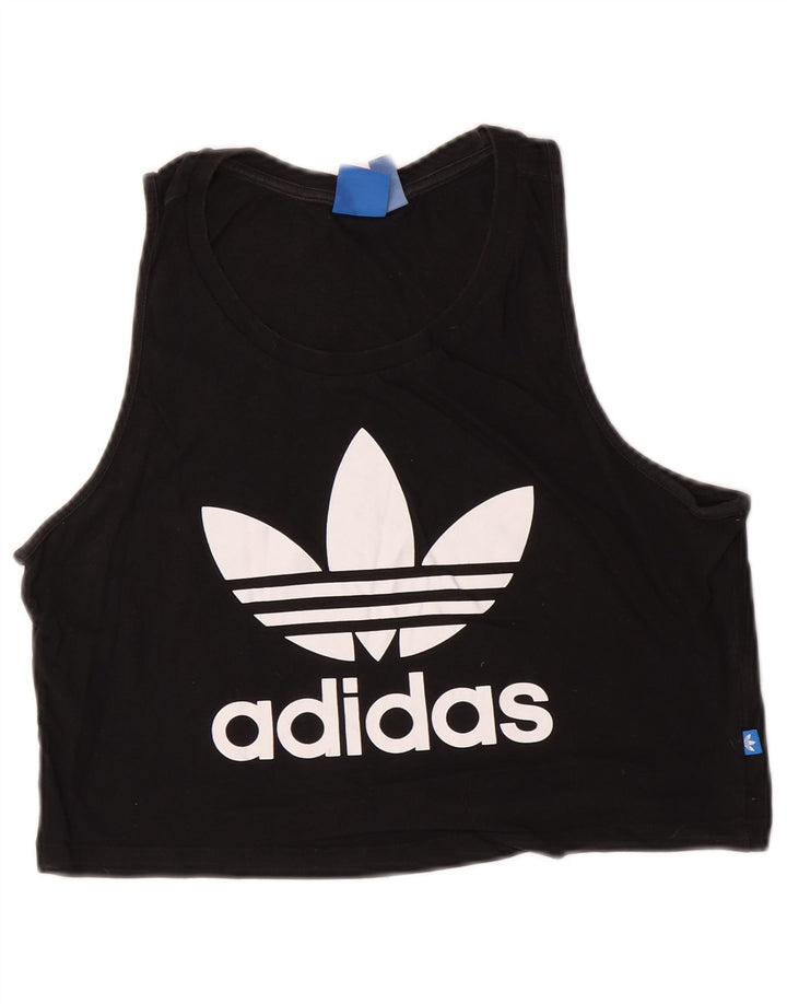 Top da donna con grafica corta Adidas UK 12 medio nero