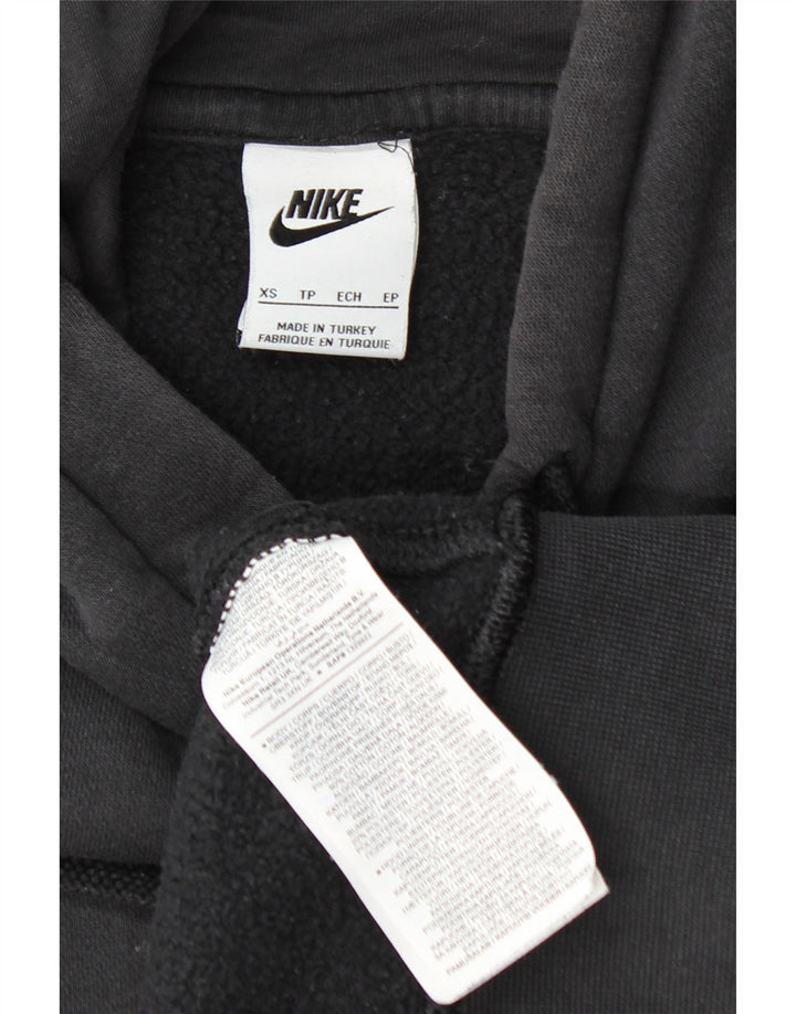 Felpa con cappuccio oversize da donna NIKE UK 6 XS cotone nero