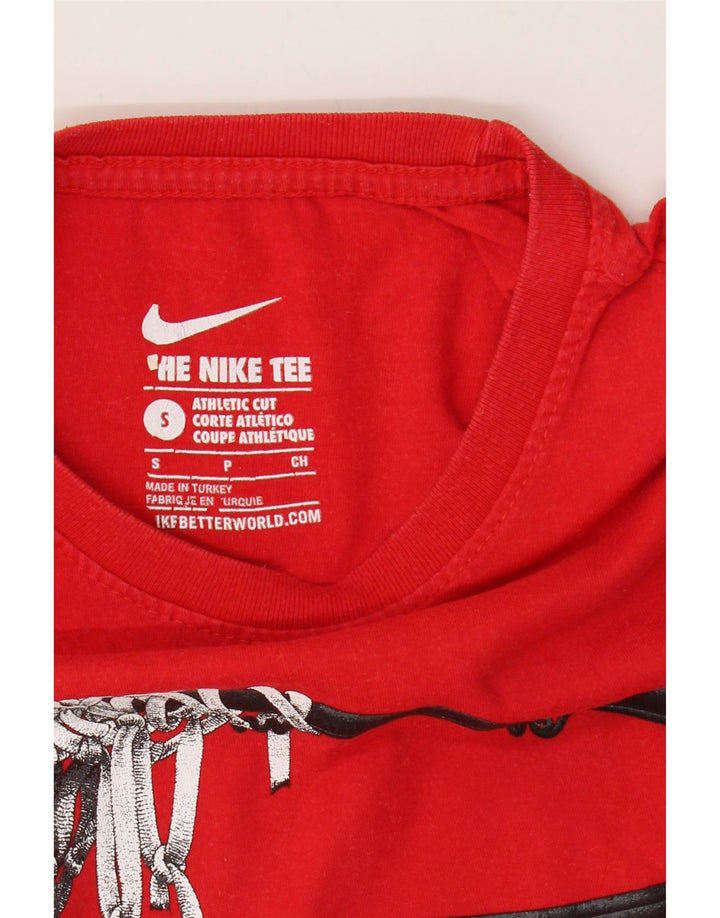 NIKE Mens Athletic Cut Graphic T-Shirt Top Small Red Cotton Vintage Nike and Second-Hand Nike from Messina Hembry 