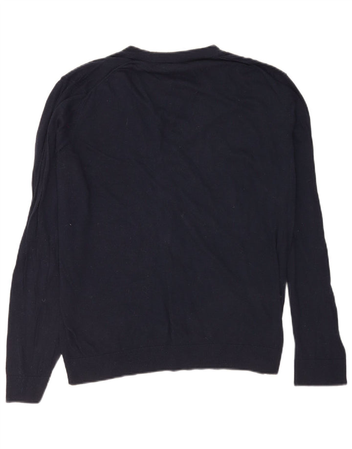 Maglione cardigan da uomo Benetton piccolo blu navy