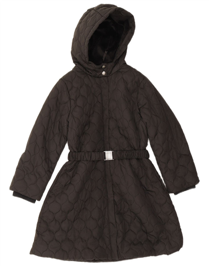 Cappotto trapuntato con cappuccio per ragazze Monsoon 9-10 anni in poliestere nero