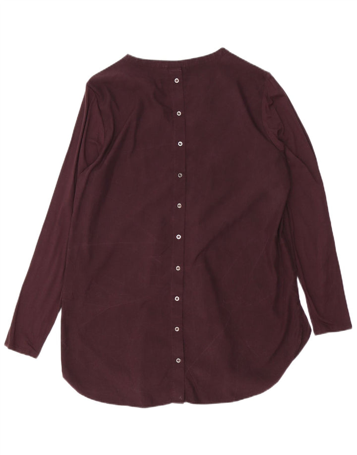MINT VELVET Top tunica da donna UK 14 Large Bordeaux Poliestere