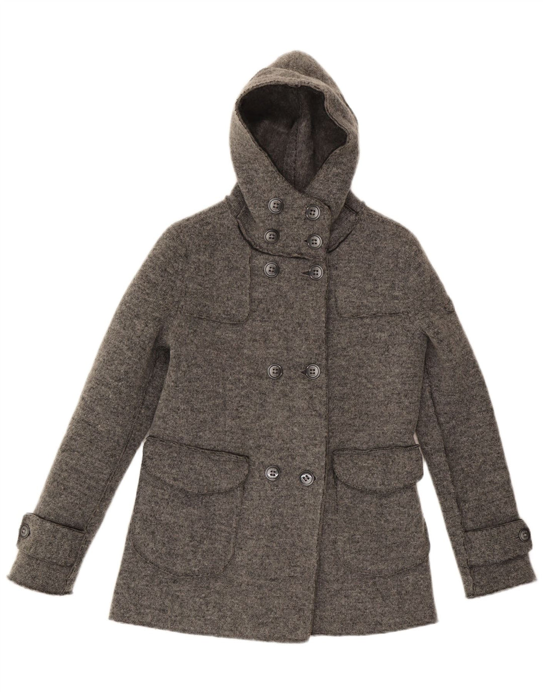 Cappotto da marinaio con cappuccio da donna Gas UK 14 Lana grigio medio