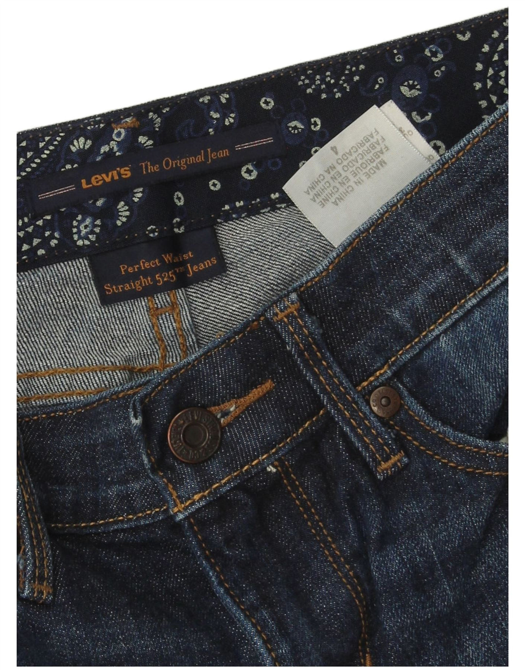 LEVI'S Jeans dritti da donna 525 US 4 Small W28 L28 Cotone blu navy