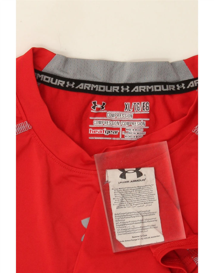 Under Armour Mens Heat Gear Graphic Top manica lunga XL rosso poliestere