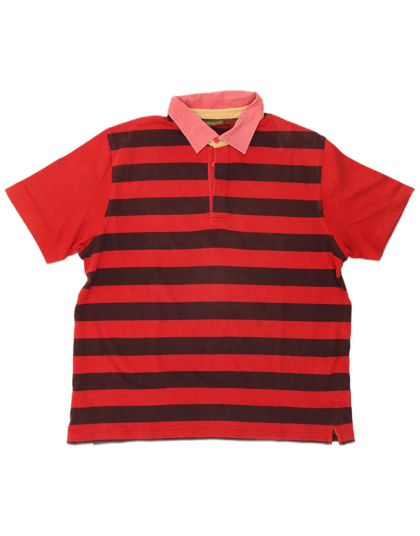 Polo da rugby da uomo TIMBERLAND XL in cotone a righe rosse