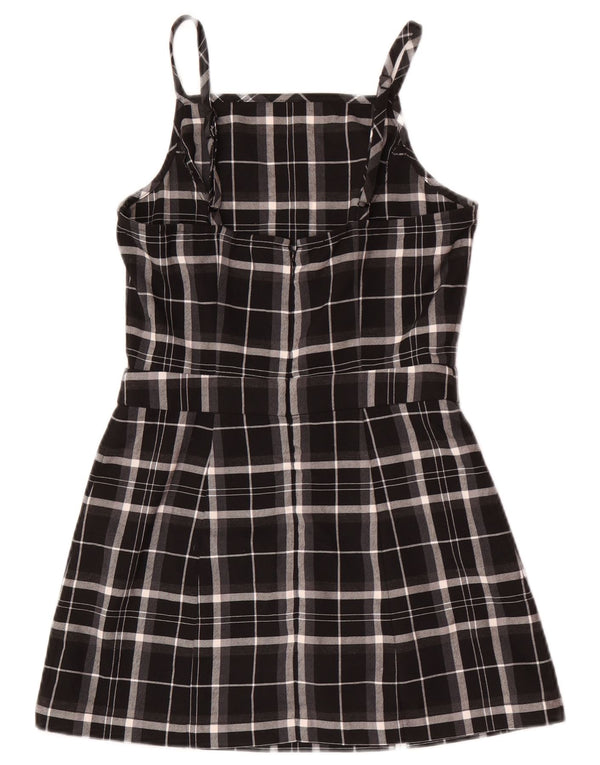 Abito scamiciato da donna Superdry UK 8 piccolo poliestere scozzese nero