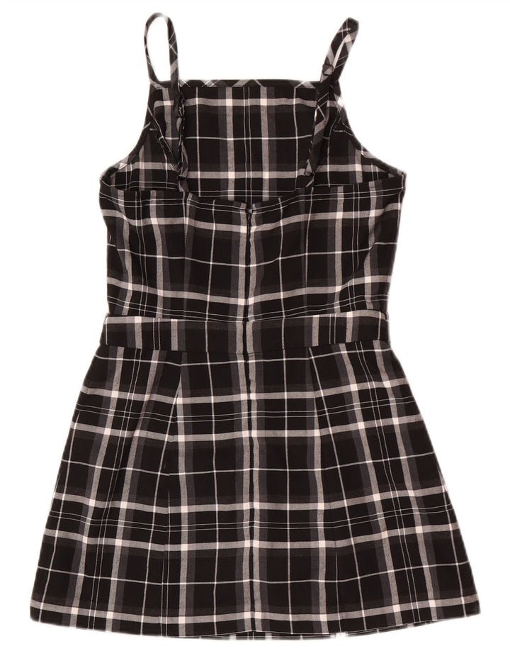 Abito scamiciato da donna Superdry UK 8 piccolo poliestere scozzese nero