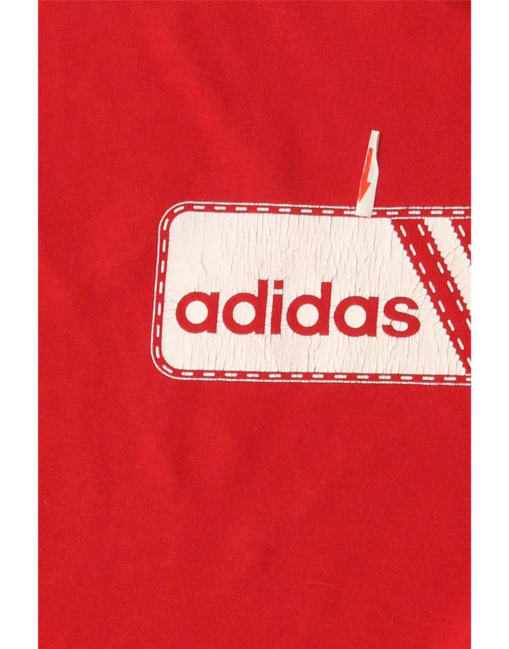T-shirt grafica da uomo Adidas Top in cotone rosso medio