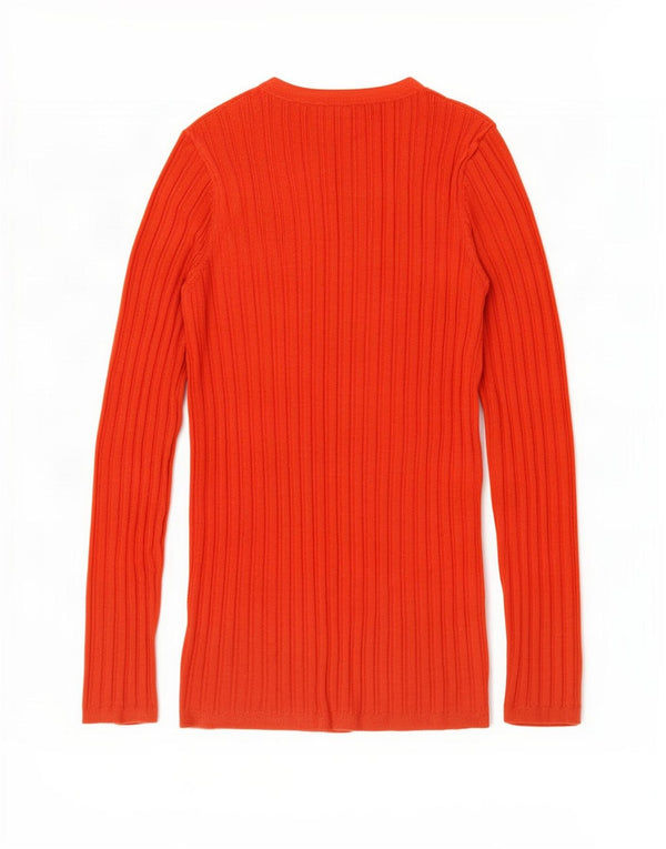 Top oversize da donna Hobbs a maniche lunghe UK 10 Small Orange Viscosa