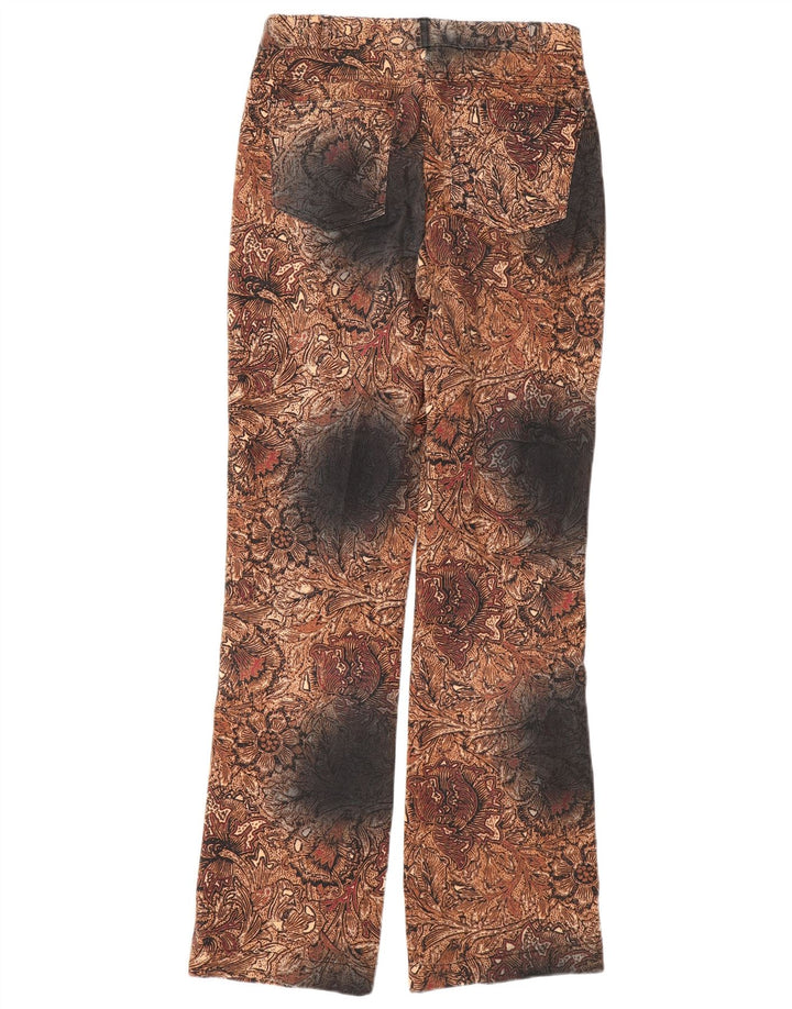 GIANI FEROTI Pantaloni casual dritti da donna piccoli W26 L30 Marrone Paisley