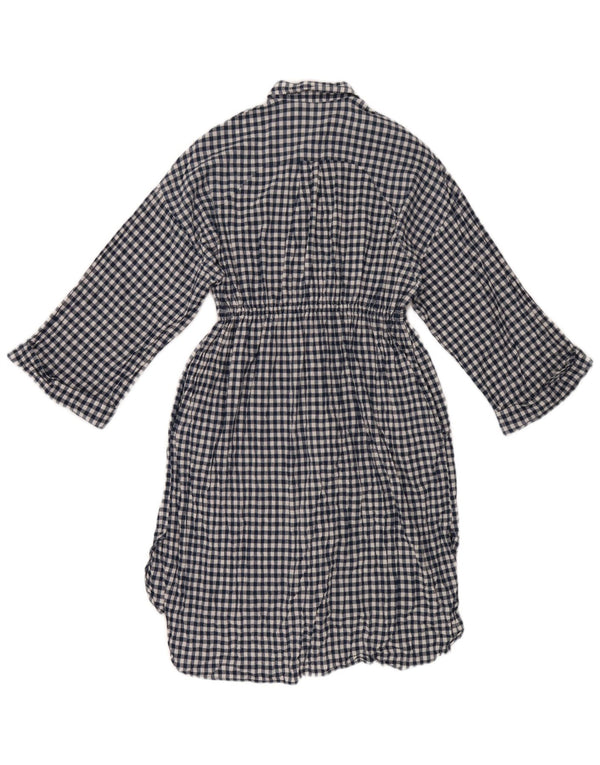 Abito camicia a maniche lunghe a pipistrello da donna Zara UK 10 piccoli quadri blu