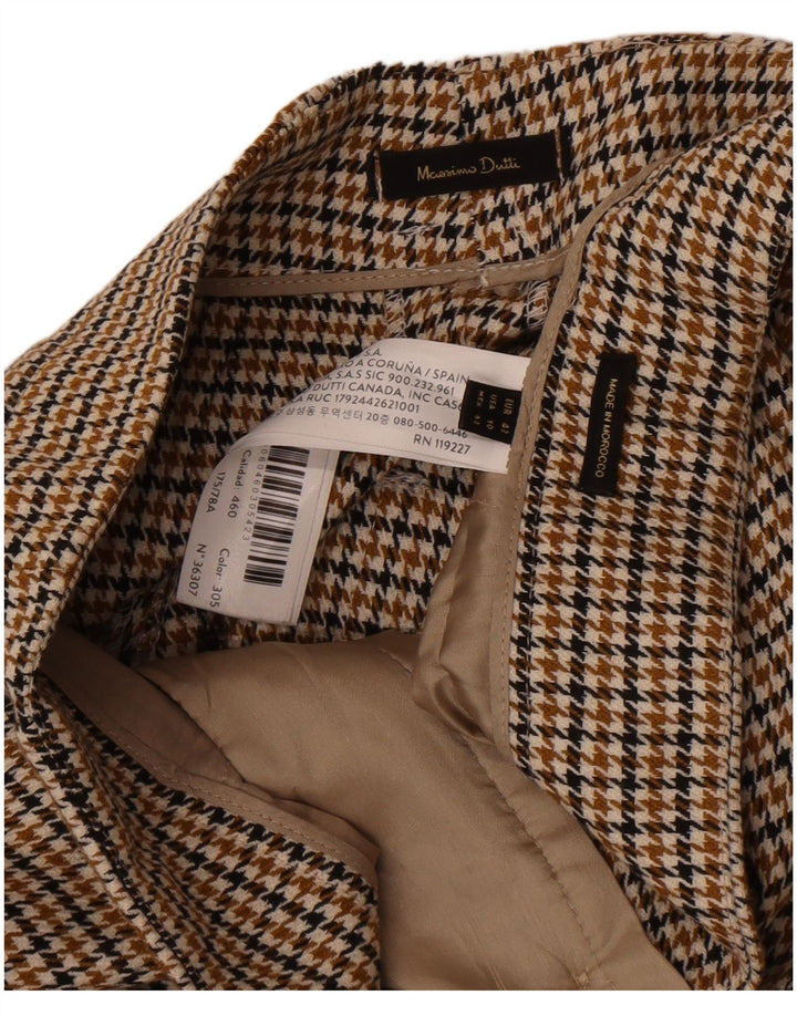 Pantaloni chino da donna Massimo Dutti EU 42 Large W32 L32 pied de poule marrone
