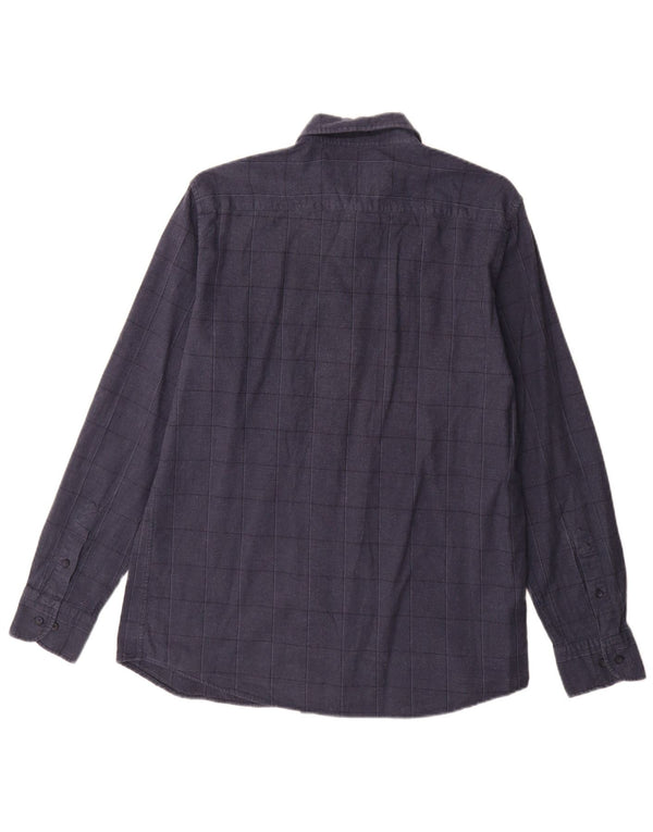 Camicia da uomo Massimo Dutti in cotone a quadri grandi blu navy