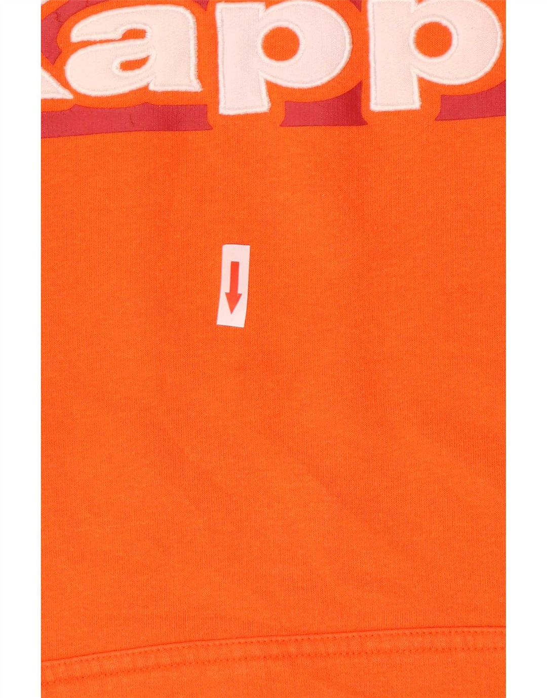 Maglione con cappuccio grafico da uomo Kappa grande in cotone arancione