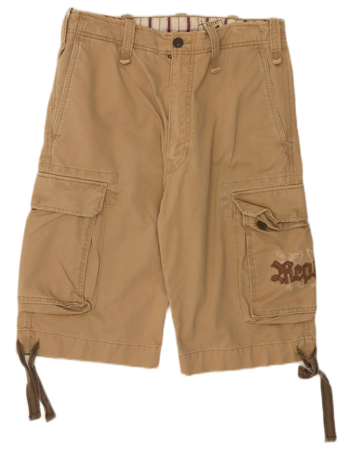 Pantaloncini cargo grafici da uomo Replay W31 cotone beige medio