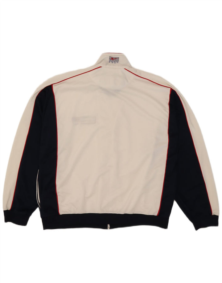 Giacca da ginnastica da uomo Reebok grande in poliestere color block bianco