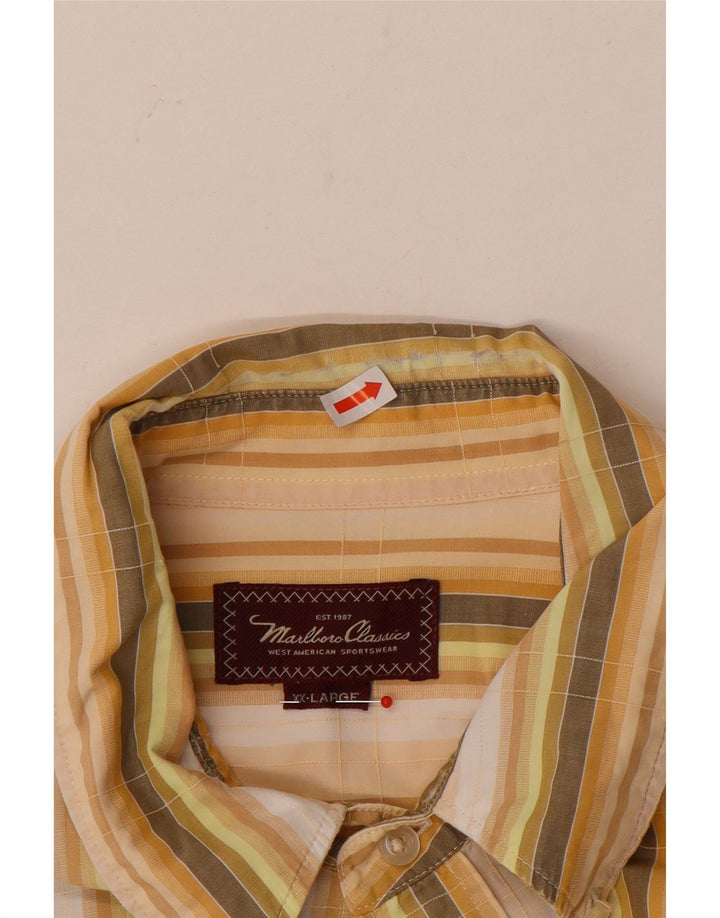Camicia da uomo Marlboro Classics 2XL a righe gialle