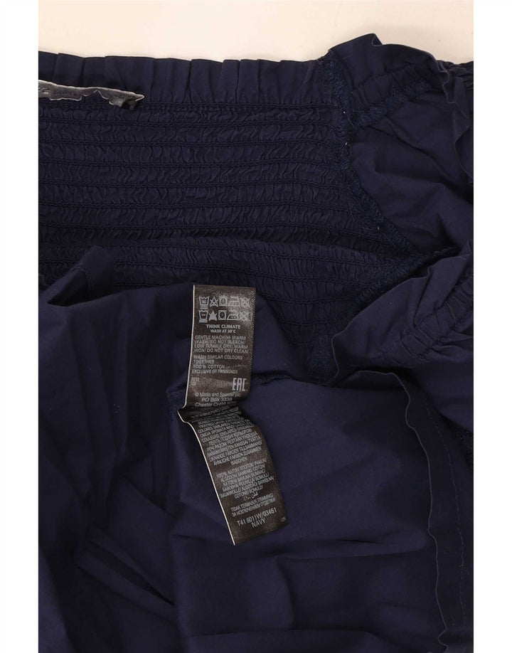 Marks & Spencer - Top corto con maniche a 3/4 da donna, UK 8, piccolo, blu navy