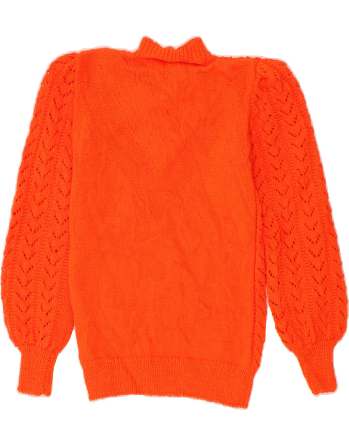 VINTAGE Womens Turtle Neck Jumper Sweater UK 8 Small Orange Vintage Vintage and Second-Hand Vintage from Messina Hembry 