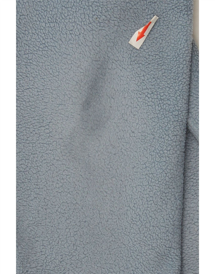 Maglione in pile ASICS da uomo con zip e collo, grande, in poliestere blu