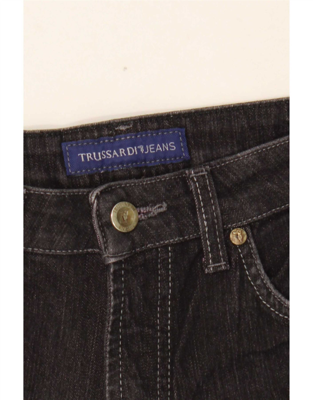 Jeans Dritti Donna Trussardi W28 L29 Cotone Nero