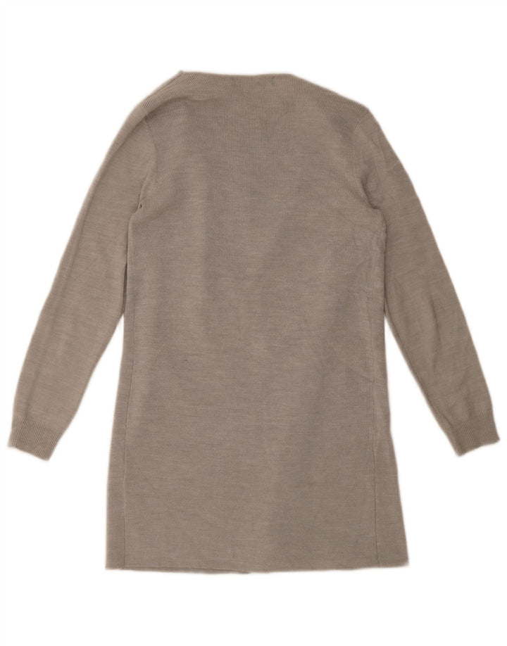 Maglione cardigan aperto lungo da donna Marks & Spencer UK 10 piccolo grigio