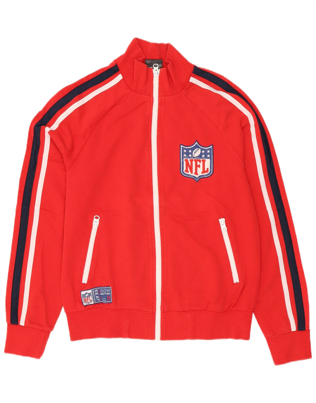 Giacca da ginnastica con grafica da ragazzo NFL 11-12 anni in cotone a righe rosse