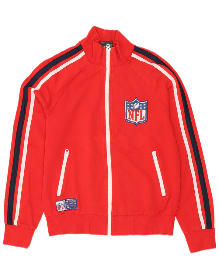 Giacca da ginnastica con grafica da ragazzo NFL 11-12 anni in cotone a righe rosse