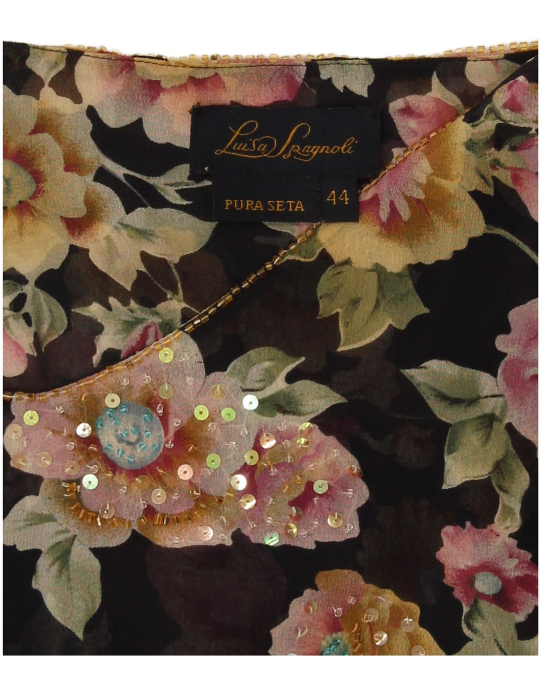 Luisa Spagnoli Camicetta da donna con spalle scoperte Top IT 44 Medio Nero floreale