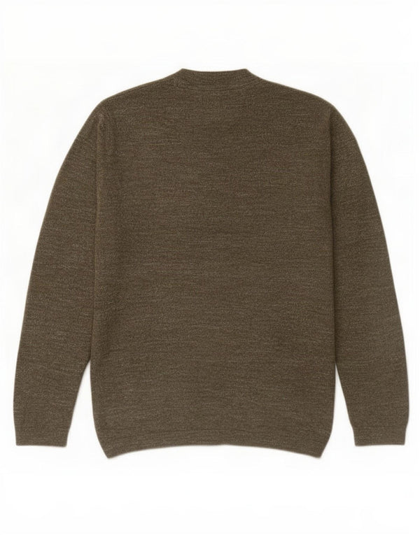 Tommy Hilfiger Mens Crew Neck Jumper Sweater Small Khaki Flecked