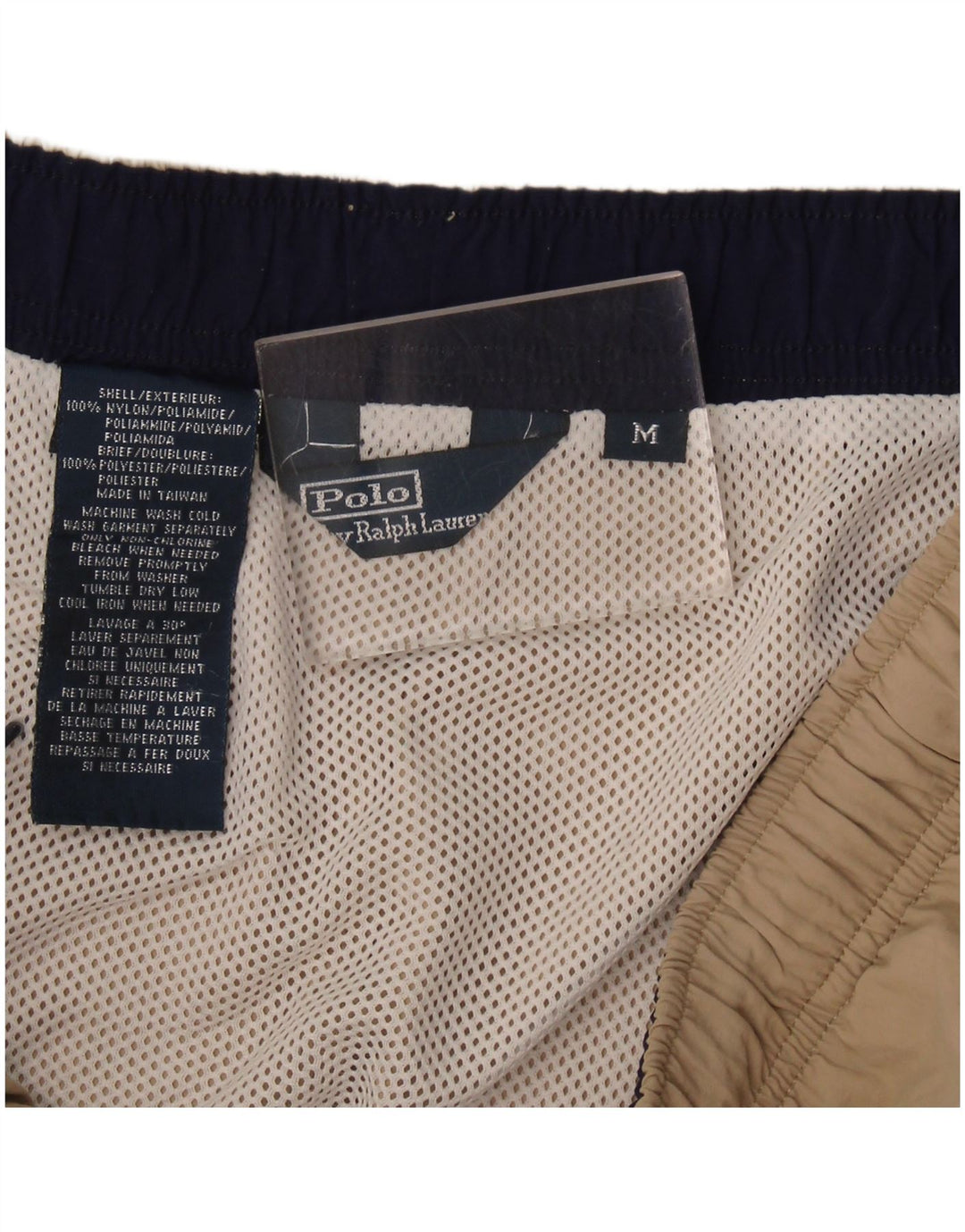 Pantaloncini da bagno da uomo Polo Ralph Lauren in nylon beige medio