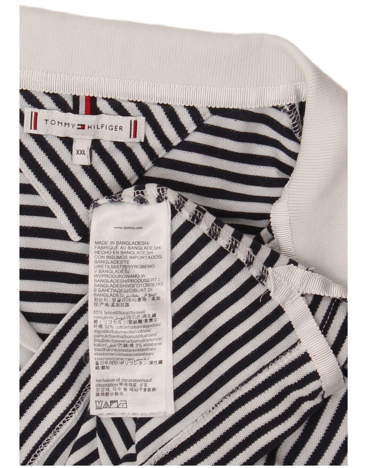 TOMMY HILFIGER Polo da donna UK 20 2XL Blu navy a righe nautiche